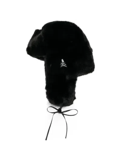 Mastermind Japan Skull-embroidered Faux-fur Trapper Hat In Black