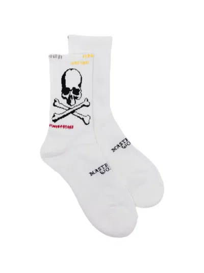 Mastermind Japan Skull-motif Socks In White