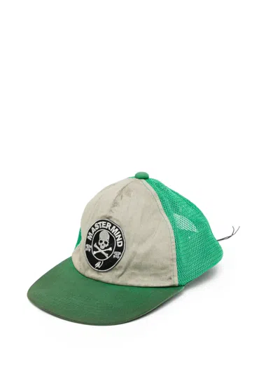 Mastermind Japan Skull-patch Mesh-panel Cap In Green