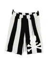 Mastermind Japan Skull-patch Striped Shorts In Multi