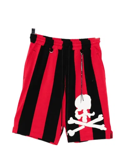 Mastermind Japan Skull-patch Striped Shorts In Multi