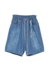 Mastermind Japan Skull-patched Drawstring Shorts In Blue