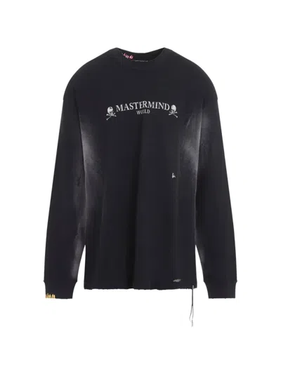 Mastermind Japan Skull-print Distressed T-shirt In Black