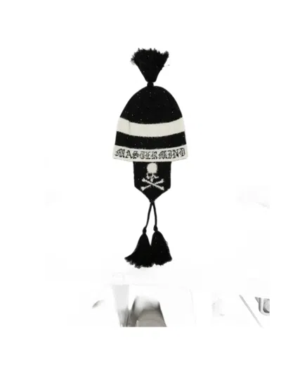 Mastermind Japan Skull-print Tweed Beanie In Black