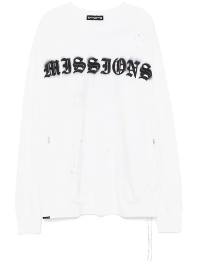 Mastermind Japan Slogan Print Sweater In Weiss