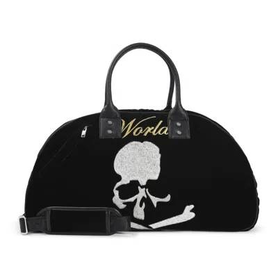 Mastermind Japan Spacious Black Travel Bag With Embroidered Skull Motif