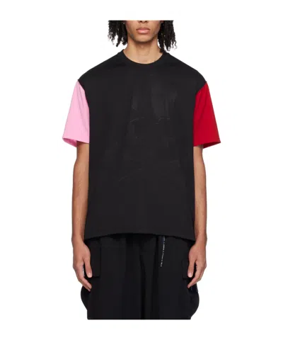 Mastermind Japan Spliced Short-sleeved T-shirt In Black