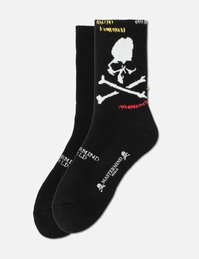 Mastermind Japan Stitch Crew Socks In Black