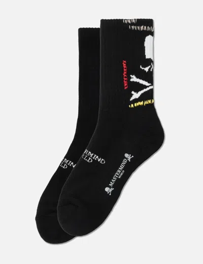 Mastermind Japan Stitch Crew Socks 2 In Black