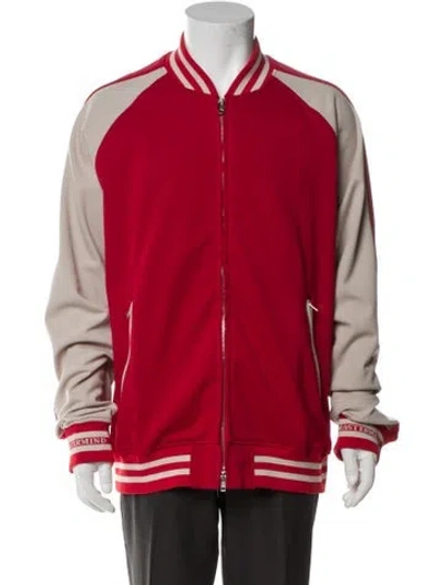 Pre-owned Mastermind Japan Striped Bomber Jacket In Red
