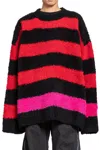 Mastermind Japan Striped Fuzzy Cashmere Skull Sweater In Multicolor