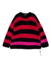 Mastermind Japan Striped Fuzzy Cashmere Skull Sweater