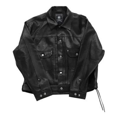 Mastermind Japan Swarovski Crystals Leather Jacket In Black
