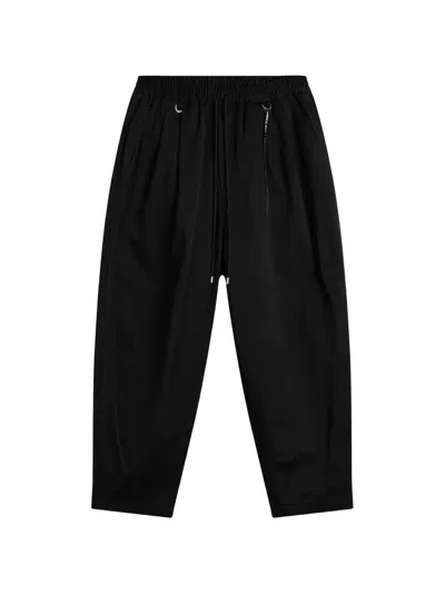 Mastermind Japan Tapered-leg Drawstring Trousers In Black