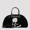Mastermind Japan Skull Embroidered Velvet Duffle Bag In Black