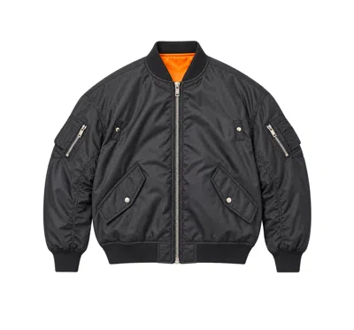 Mastermind Japan Twill Ma-1 Bomber Jacket In Dark Grey