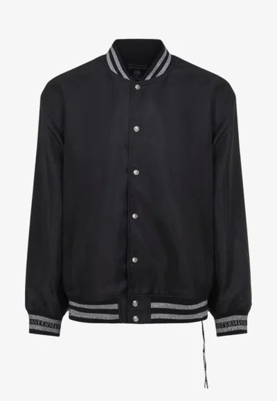 Mastermind Japan Varsity Bomber Jacket In Black