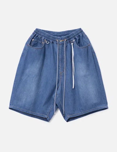 Mastermind Japan Wide Easy Denim Shorts In Blue
