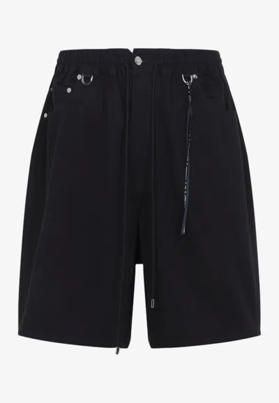 Mastermind Japan Wide-leg Easy Denim Shorts In Black