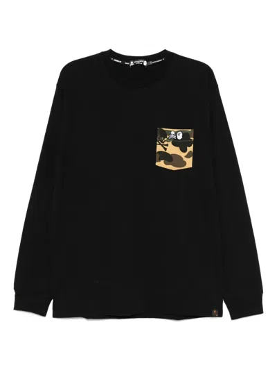 Mastermind Japan X Bape Logo Patch Pocket T-shirt In Black