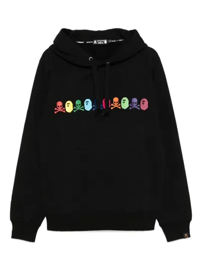 Mastermind Japan X Bape Logo Printed Hoodie In Black