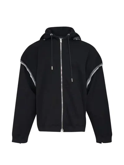 Mastermind Japan Zip-up Layered Hoodie In Black