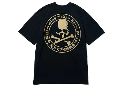 Pre-owned Mastermind Japan Men's Mastermind X Tokyo Revengers Circle Logo T-shirt In Black Gold