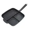 Masterpan 3-section Non-stick Cast Aluminum Grill & Griddle Skillet With Bakelite Handle, 11"