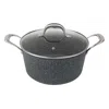 Masterpan 5 Qt. Stock Pot With Glass Lid Non-stick Cast Aluminum Granite Look Finish, 9.5"