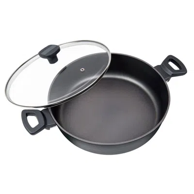 Masterpan Nonstick Saute Sauce Pan With Glass Lid, 5 Qt., 11" In Black