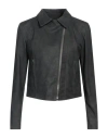 Masterpelle Woman Jacket Lead Size 12 Soft Leather In Grey