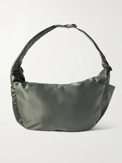 Master-piece Ark Leather-trimmed Nylon Shoulder Bag In Green