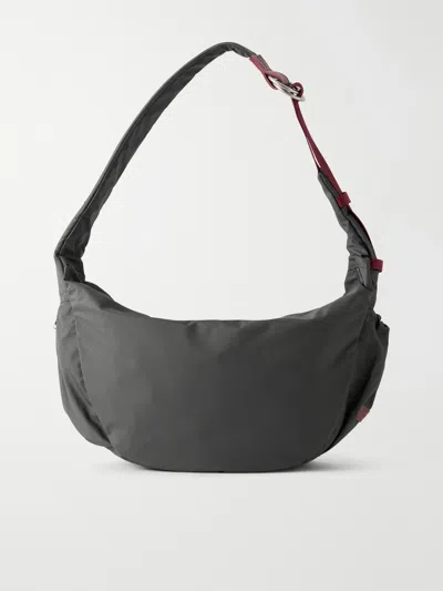 Master-piece Ark Leather-trimmed Shell Shoulder Bag In Gray