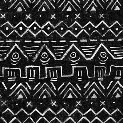 Masterpiece Art Gallery 16x16 Mudcloth Patterns I In Black