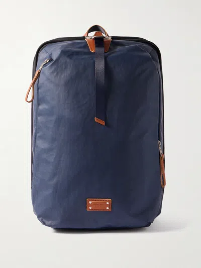 Master-piece Bump L Canvas And Leather-trimmed Cordura® Nylon Backpack In Blue