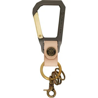 Master-piece Carabiner Keychain In Beige