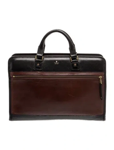 Pre-owned Master-piece Leather Briefcase In Brown
