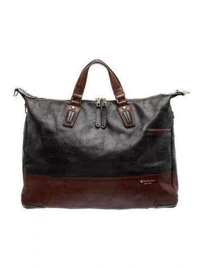 Pre-owned Master-piece Leather Weekender Bag In Black