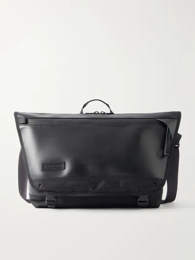 Master-piece Leather-trimmed Cordura® Canvas Messenger Bag In Black