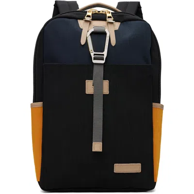Master-piece Navy & Black Link Backpack In Black-c