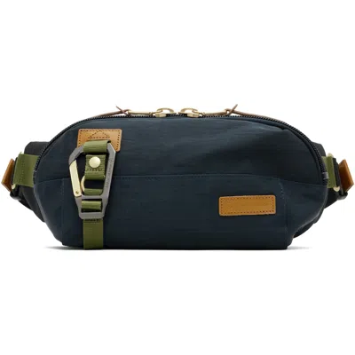 Master-piece Navy Link Waist Belt Bag In Blue