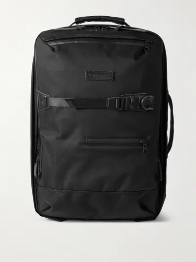 Master-piece Potential 2-way Leather And Webbing-trimmed Cordura® Mastertex Backpack In Black