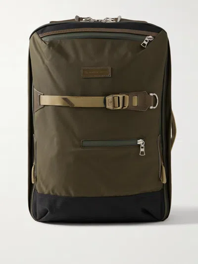 Master-piece Potential 2-way Leather And Webbing-trimmed Cordura® Mastertex Backpack In Green