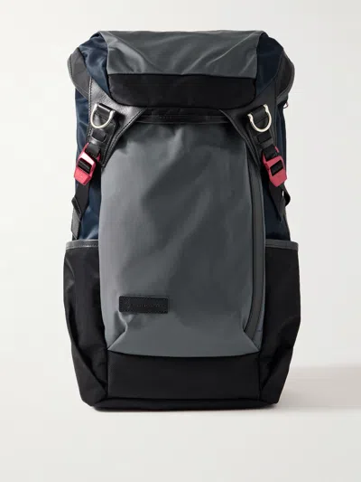 Master-piece Potential Leather And Webbing-trimmed Cordura® Mastertex Backpack In Gray