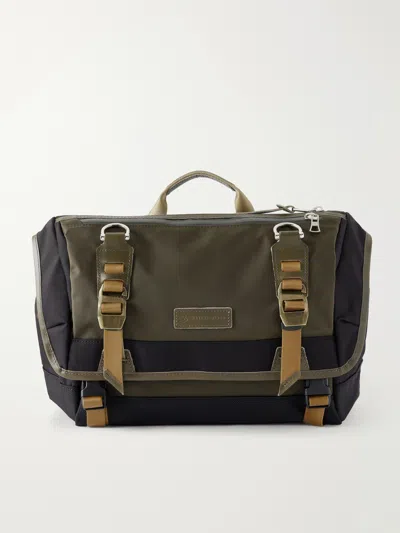 Master-piece Potential Leather-trimmed Shell Messenger Bag In Green