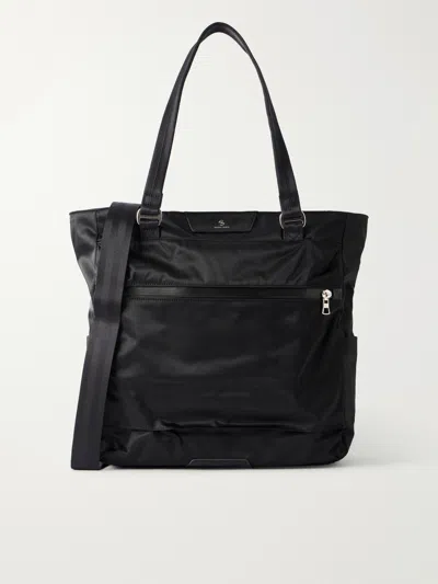Master-piece Progress 2way Leather-trimmed Twill Tote Bag In Black