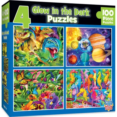 Masterpieces Glow In The Dark Blue Puzzles 100 Piece - Pack Of 4