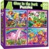 Masterpieces Glow In The Dark Purple Puzzles 100 Piece - Pack Of 4