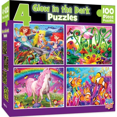 Masterpieces Glow In The Dark Purple Puzzles 100 Piece - Pack Of 4