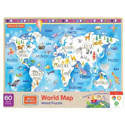 Masterpieces Hello World Map Wood Puzzle - 60 Piece